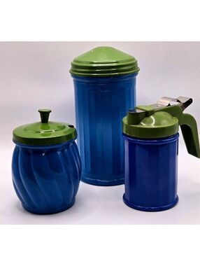 Vintage Gemco Pantry Pops Kitchen  Set (Sugar Shaker, Creamer, and Canister)